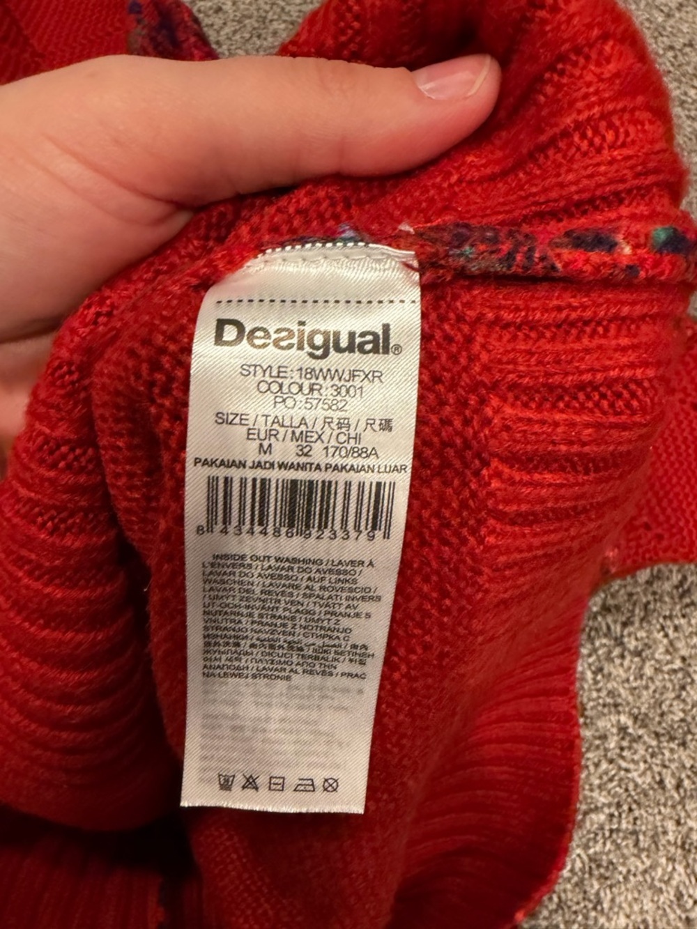 desigual turtle neck red knit medium EUC - Picture 5 of 5
